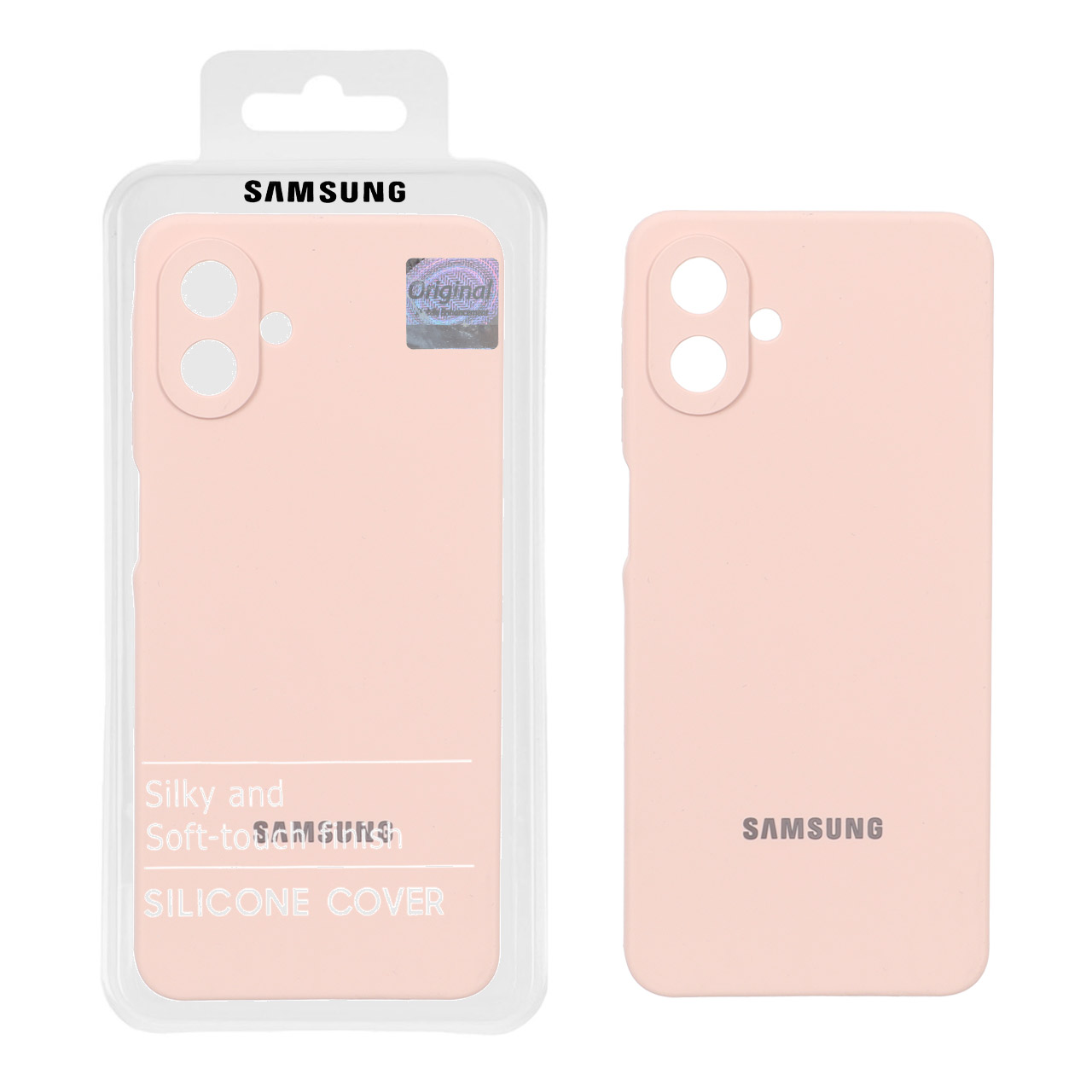 قاب سیلیکونی پاک کنی اورجینال Master Quality مدل Samsung Galaxy A07 - کرم نارنجی (پک دار)